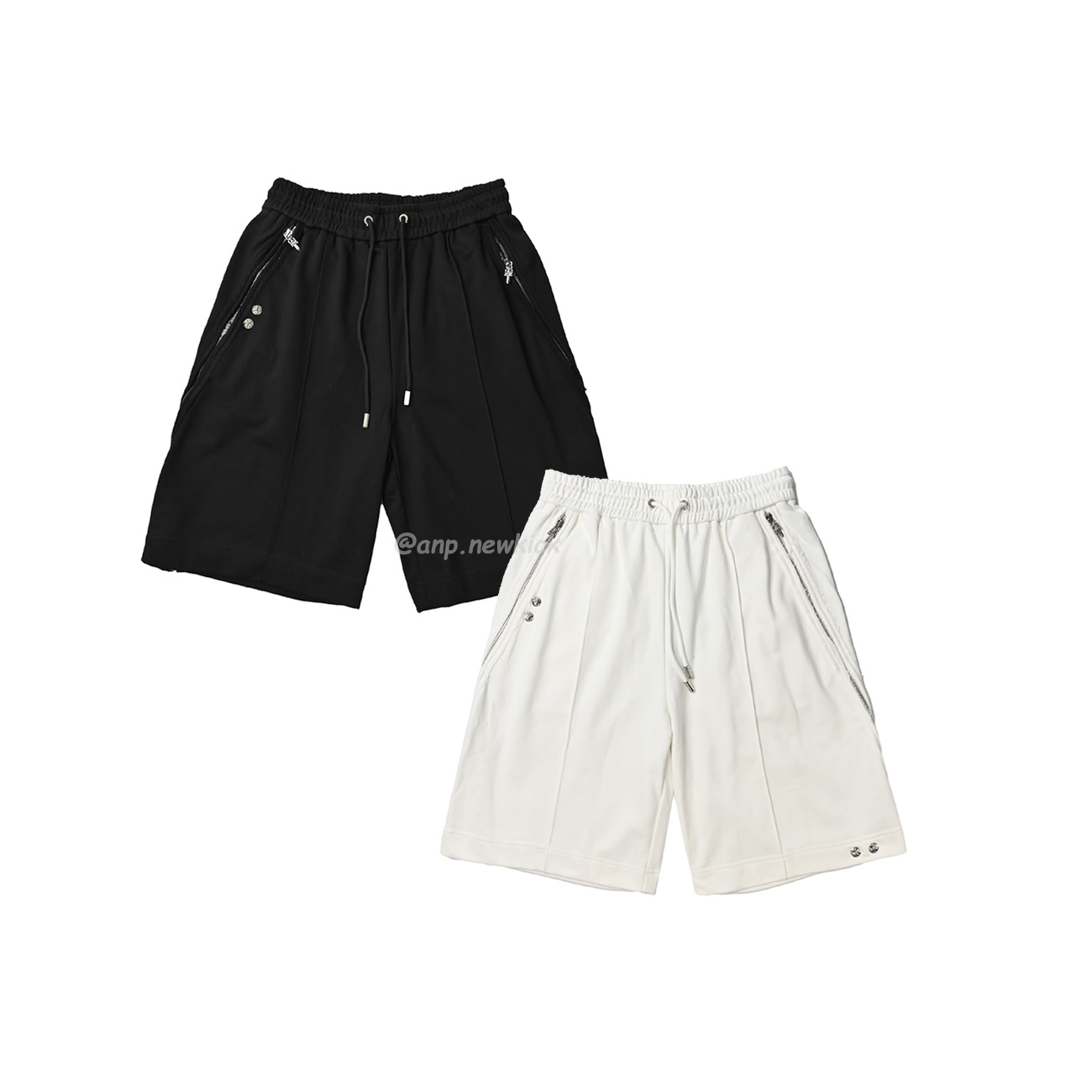 Chrome Hearts 23ss Black White Side Zipper Shorts (1) - newkick.app